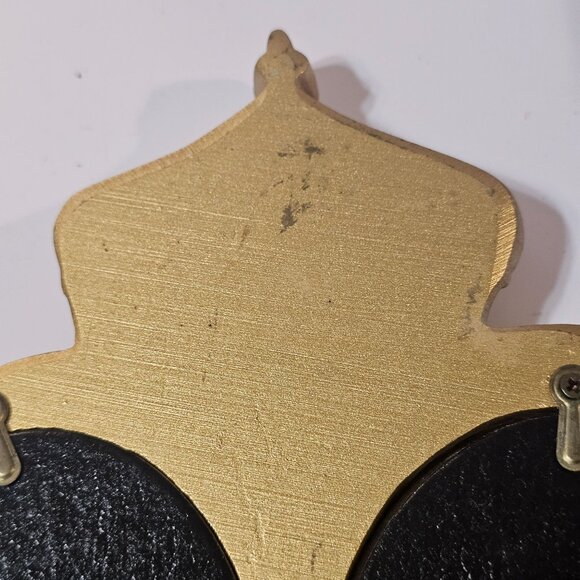 Gold Crowned Double Oval Picture Frame By Bombay 2.75" X 3.5" - Picture 7 of 9